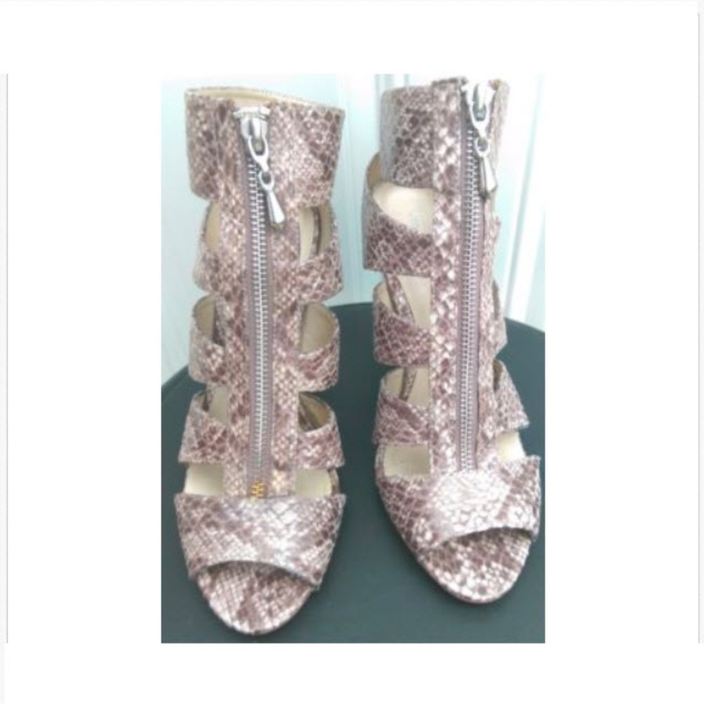 Christian Siriano Animal Print Open Toe Heels 8.5